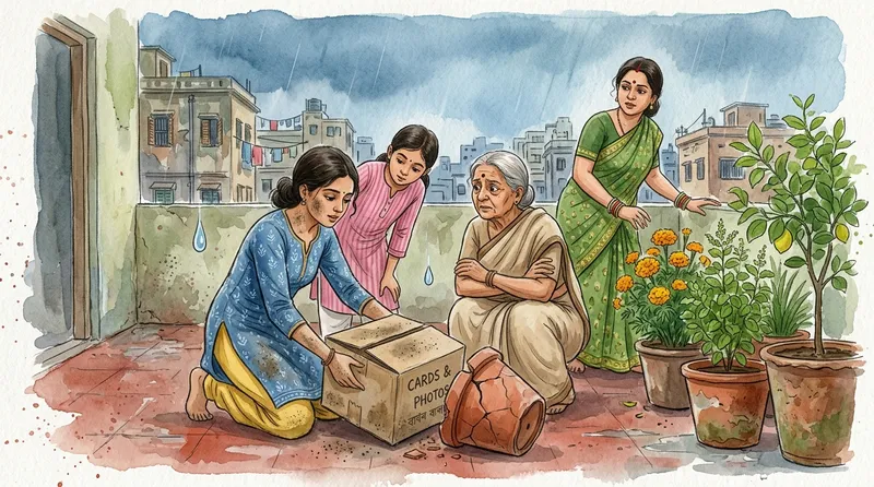 Postcard Box Aur Terrace Ki Chup