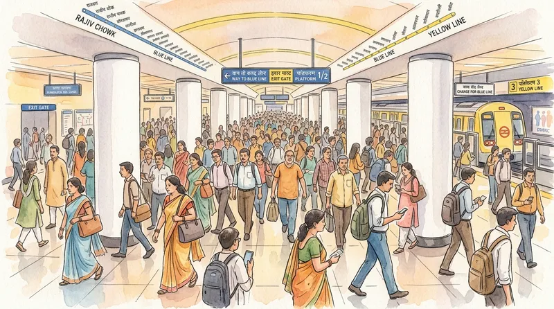 Rajiv Chowk Ki Bheed Mein